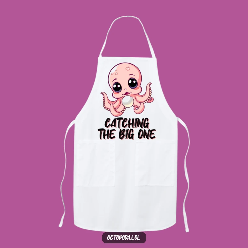 Funny Octopus Chasing Pearl Apron: Cook with Excitement and Style!