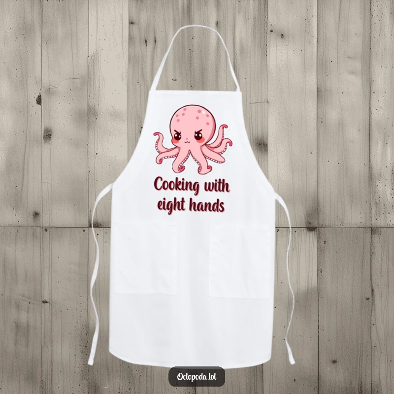 Funny Octopus Apron: A tiny, determined octopus wearing an apron is ready to help you conquer the kitchen.