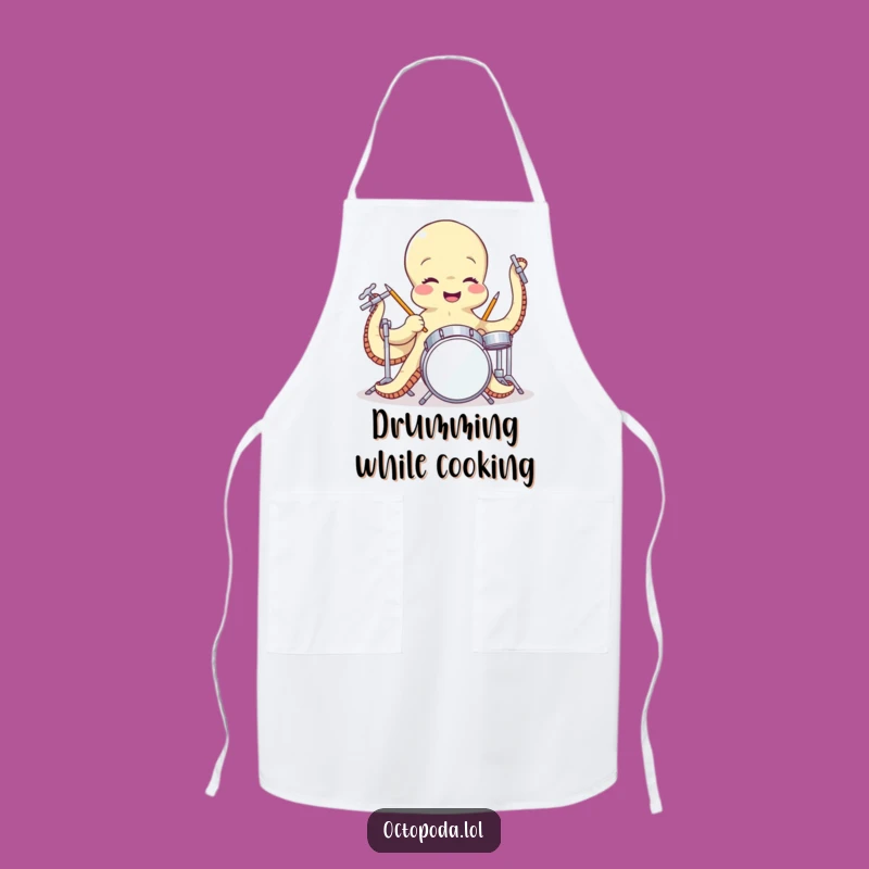 Funny Octopus Drummer Apron - Kitchen Rhythms for Aspiring Chefs