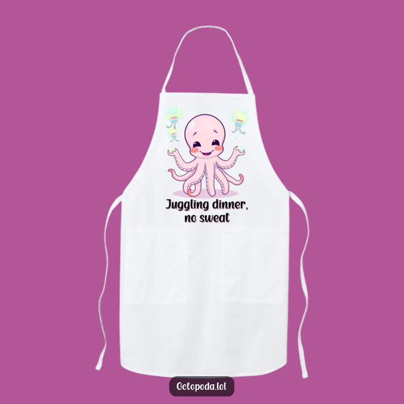 Funny Octopus Juggling Jellyfish Apron a Hilarious Kitchen Gift for Cooks