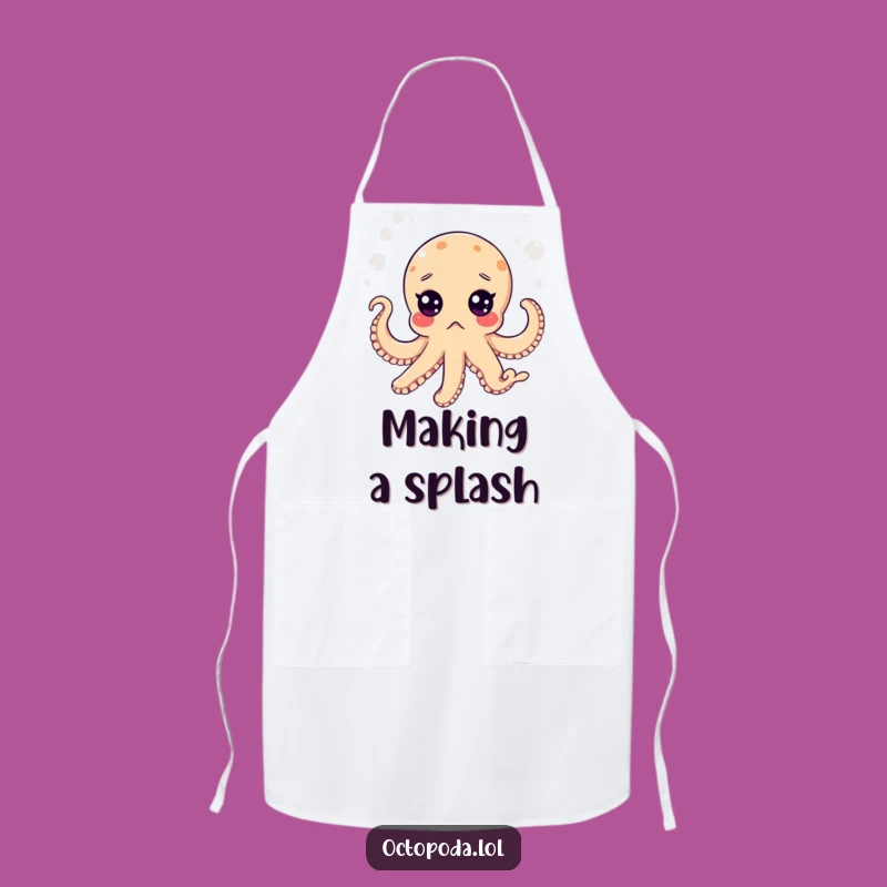 Funny Surprised Octopus Apron: Bubbly Sea Kitchen Fun for Chefs Gift