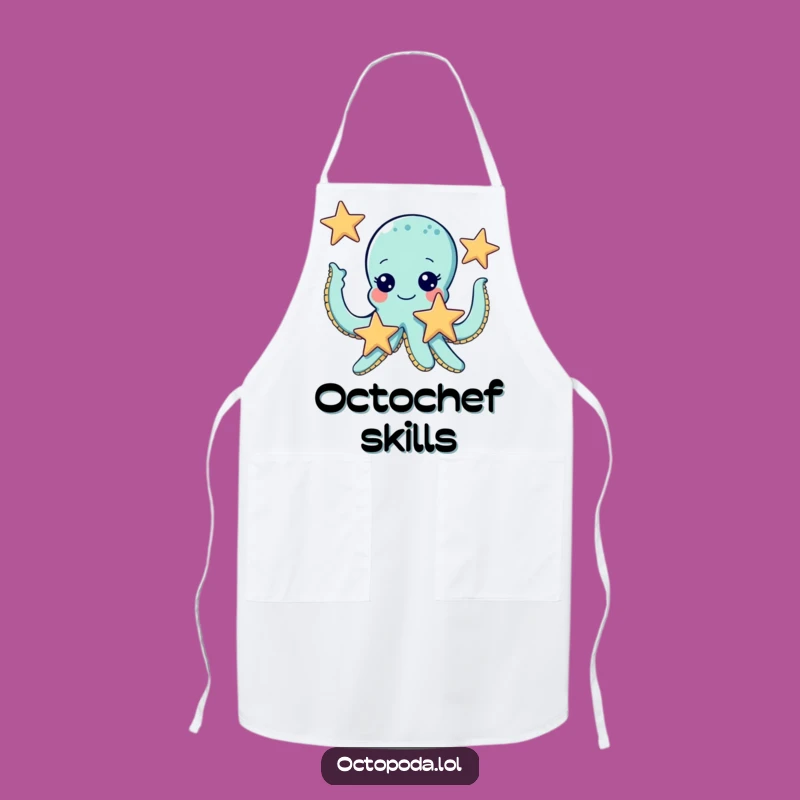Funny Octopus Juggling Starfish Apron: Cook with Hilarious Ocean Flair