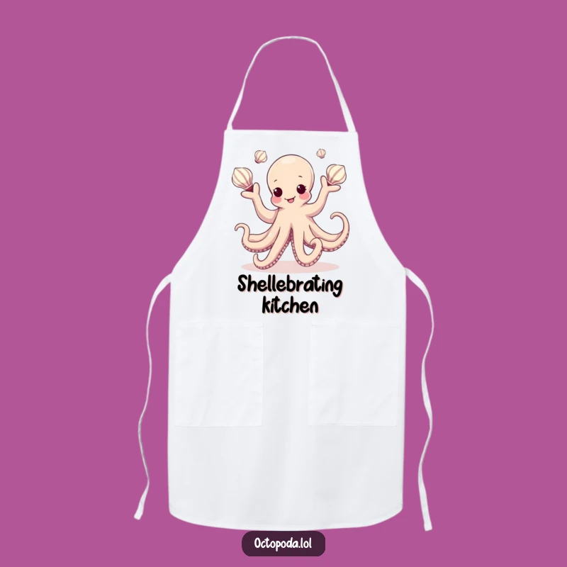Funny Kawaii Octopus Juggling Apron: Cook with a Side of Sea-Sational Fun