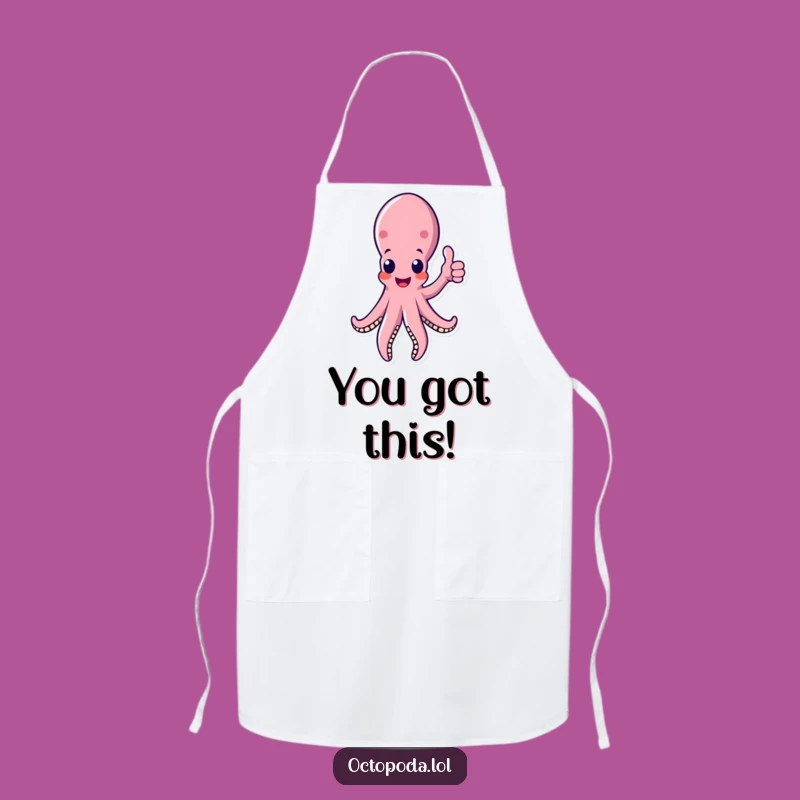 Funny Octopus Thumbs Up Apron: Kitchen Encouragement, Hilarious Funny Gift for Chefs