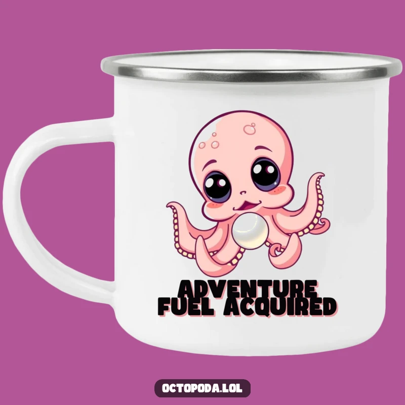 Funny Octopus Chasing Pearl Camping Mug: Your Adventure Buddy for Coffee!
