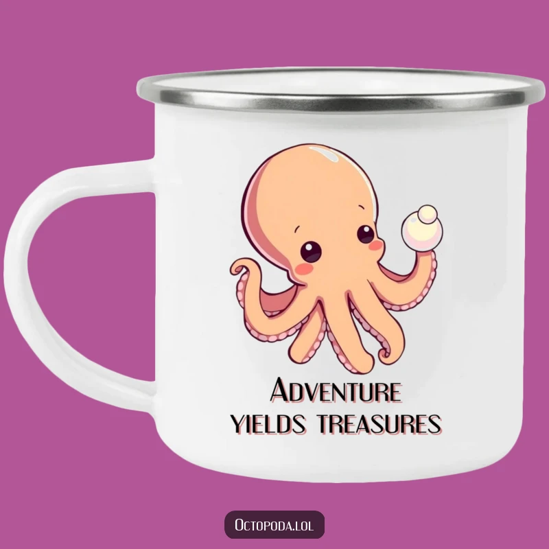 Funny Octopus Pearl Camping Mug: Adventure and Discovery with Funny Gift