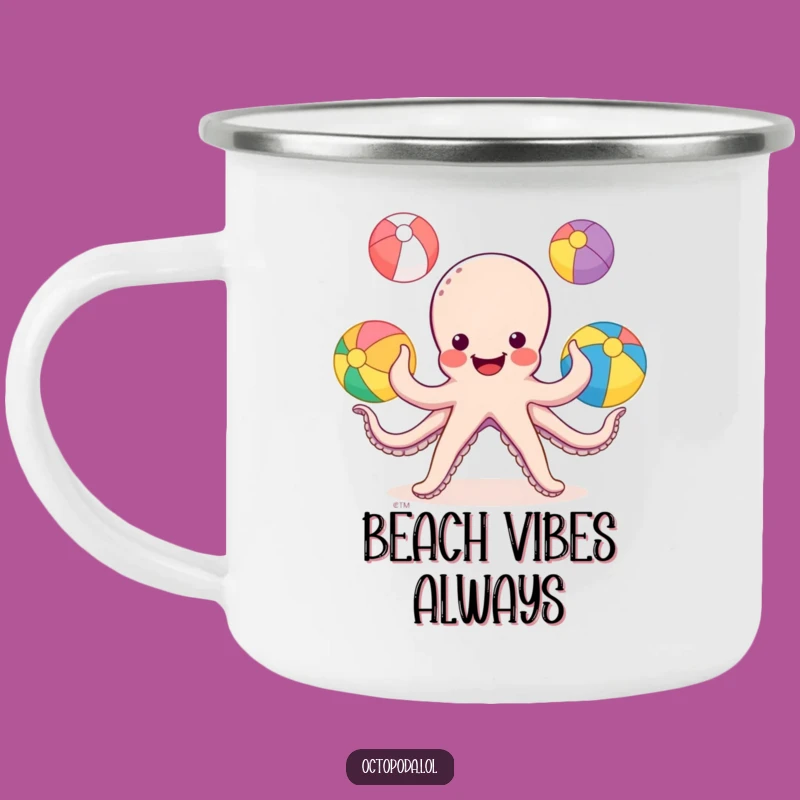 Funny Octopus Juggling Camping Mug - Beach Adventure Sip
