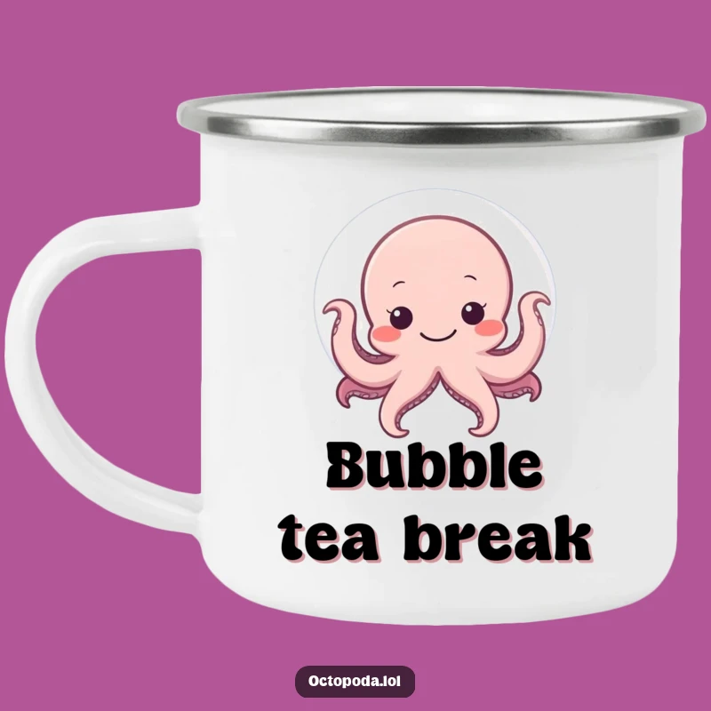 Funny Shy Octopus Camping Mug: Gentle Adventures, Adorable Gift