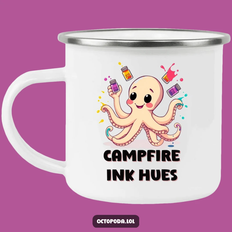 Funny Octopus Ink Juggling Camping Mug - Hilarious Outdoor Art Companion