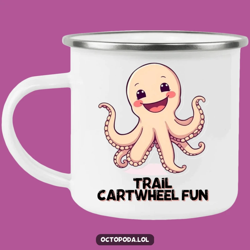 Funny Cartwheeling Octopus Mug: Adventure with Joy, Great Outdoor Gift