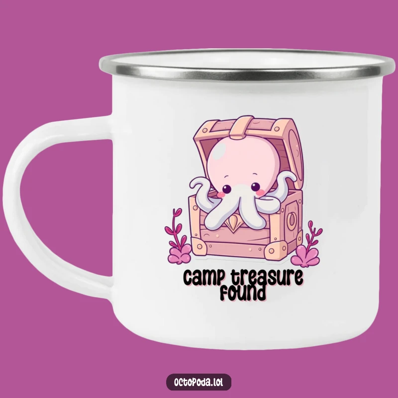 Funny Chubby Octopus Camping Mug: Treasure Hunt Adventures, Outdoor Fun
