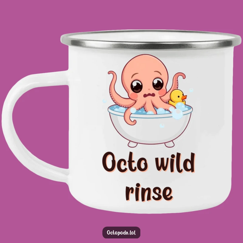 Funny Octopus Bath Camping Mug - Enjoy Campfire Splashes with Humor