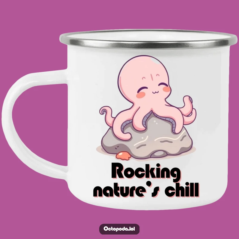 Funny Octopus Chill Camping Mug - Relaxed Cephalopod Outdoor Calm