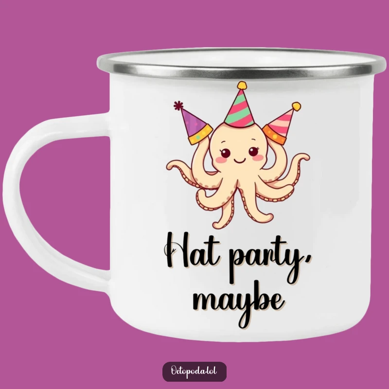 Funny Octopus Party Camping Mug: Tangled Enamel Mug, Rugged and Hilarious Funny Gift