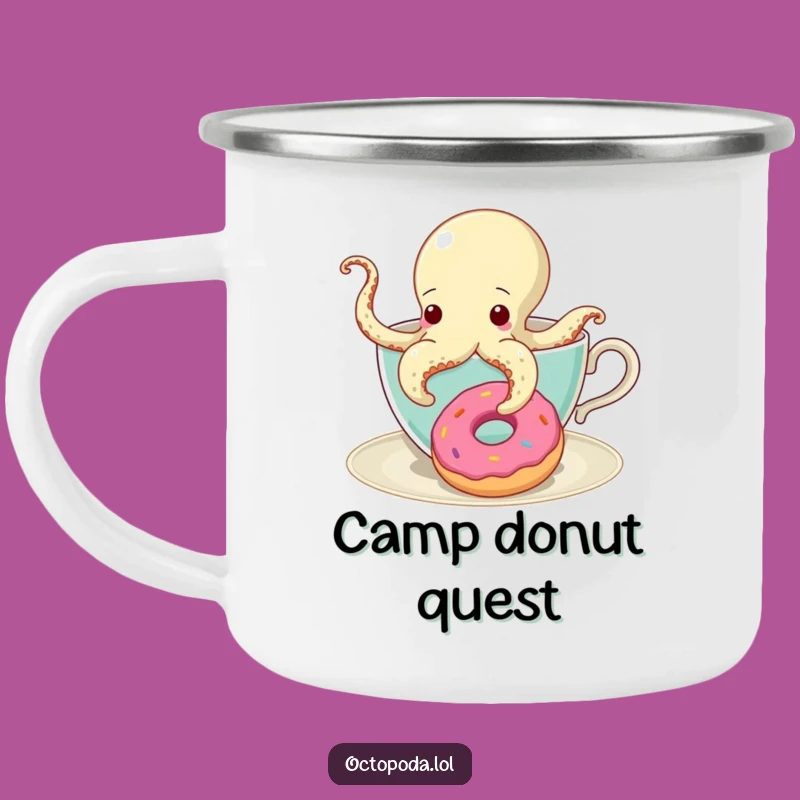 Funny Octopus Teacup Donut Camping Mug - Hilarious Outdoor Treat Companion