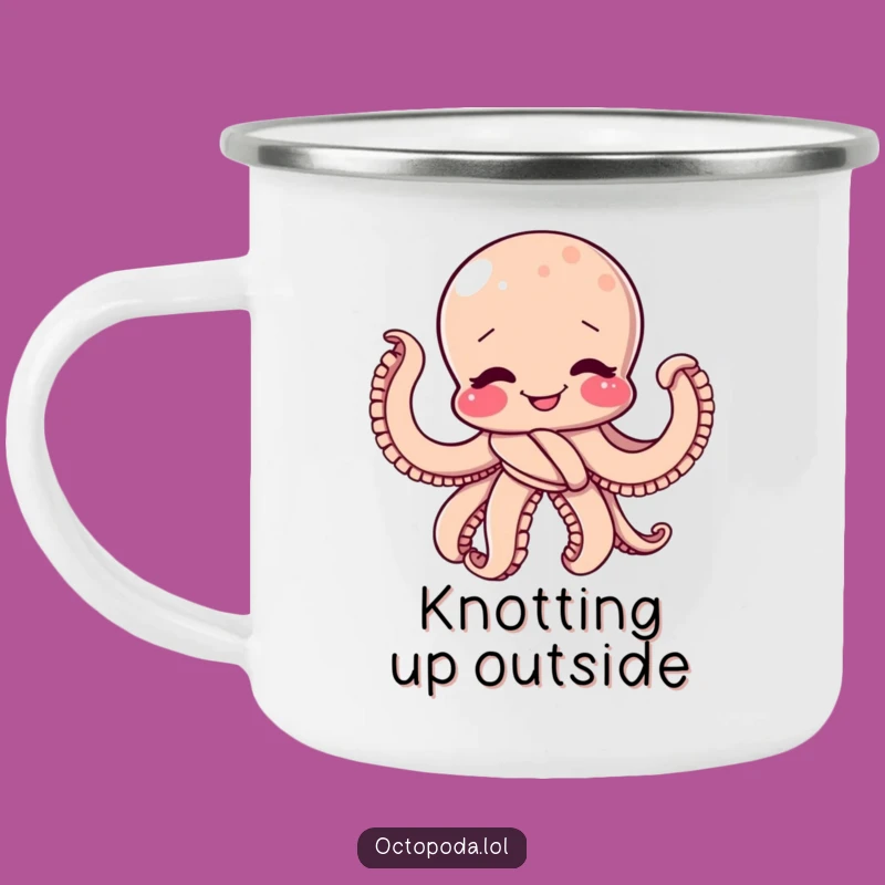 Funny Giggling Octopus Knot Camping Mug: Adventure Humor, Perfect Outdoor Funny Gift