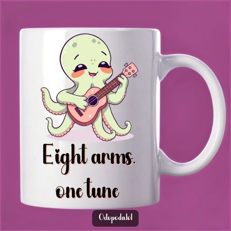Funny Octopus Ukulele Mug: A Giggling Cephalopod's Musical Mishap Gift