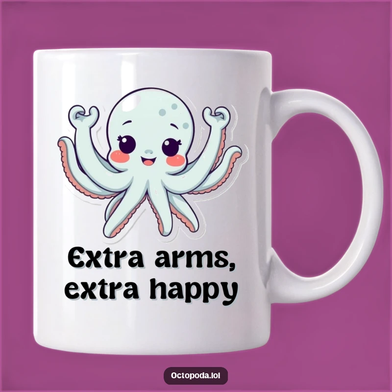 Funny Octopus Hug Mug - Excited Character, Perfect Festive Gift