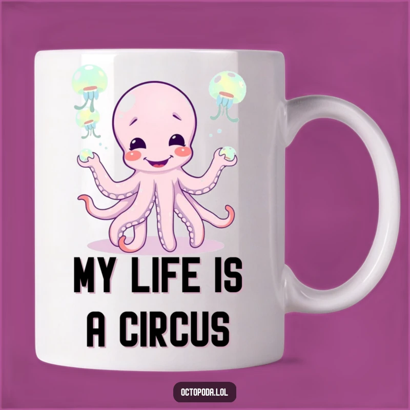 Funny Giggling Octopus Juggling Jellyfish Mug A Hilarious Gift Idea