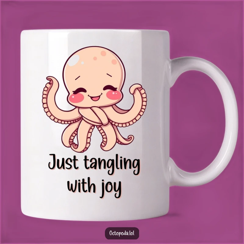 Funny Giggling Octopus Knot Mug: Wiggling Joyful Art, Perfect Funny Gift Idea