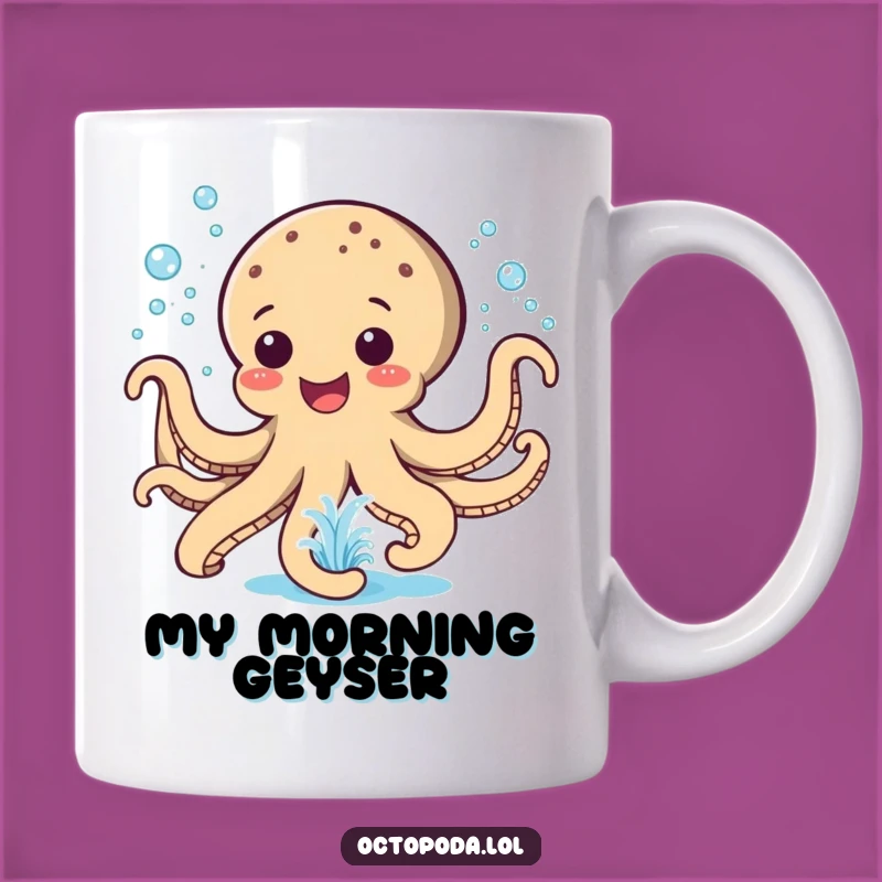 Funny Happy Octopus Fountain Mug: Playful Splashes, Perfect Funny Gift
