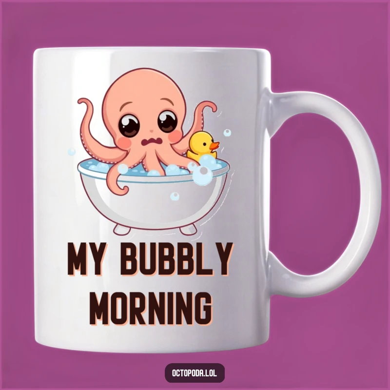 Funny Octopus Bubble Bath Mug - Surprised & Splashy Humor Gift