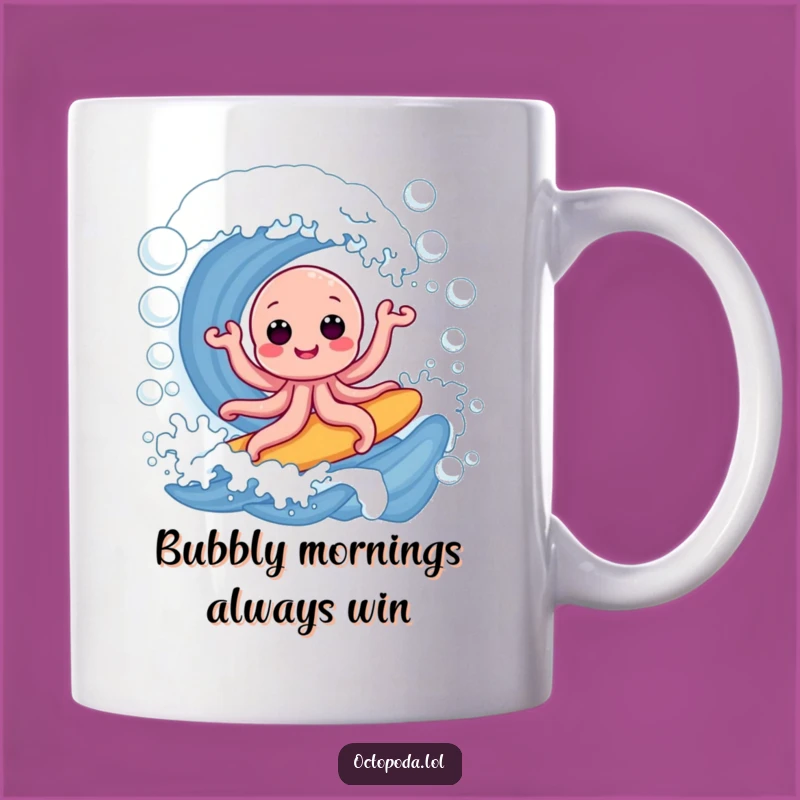 Funny Octopus Bubble Surf Mug: Hilarious Ocean Adventure, Perfect Cheerful Gift