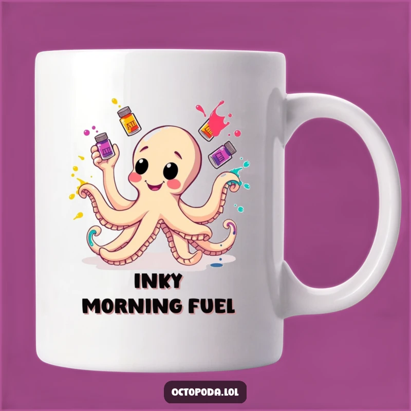 Funny Octopus Ink Juggling Mug - Hilarious Gift for Artists and Writers