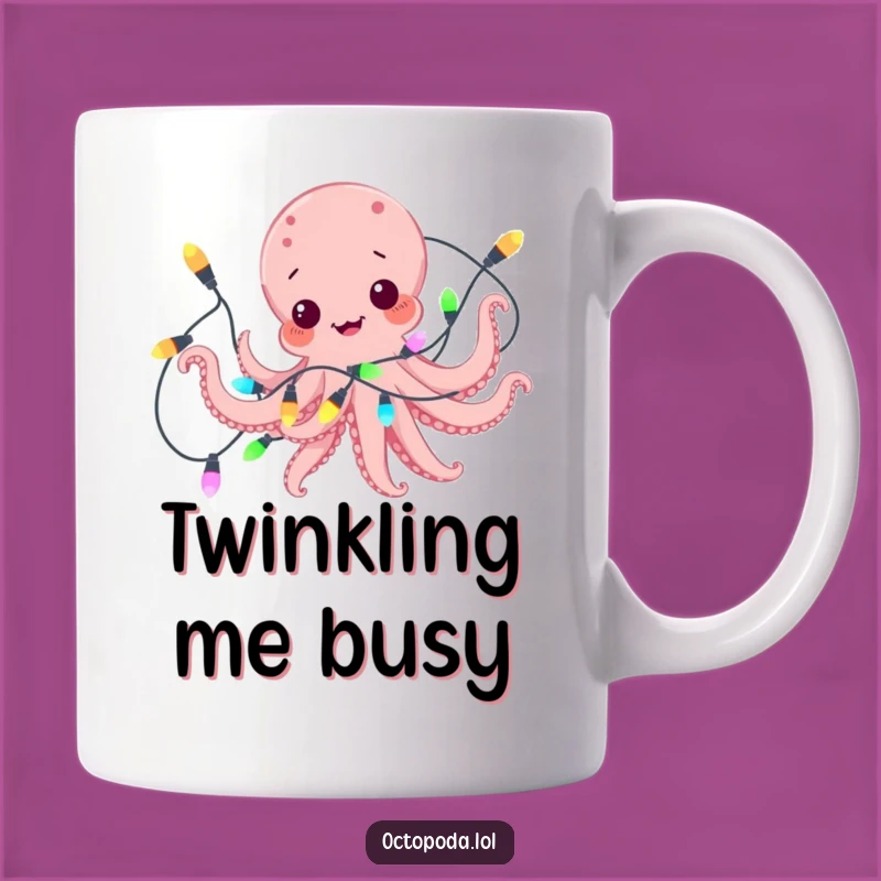 Funny Octopus Light Hug Mug: Festive Cephalopod's Tangle