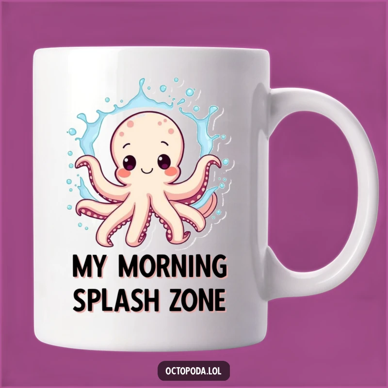 Funny Octopus Mug: Exuberant Splashing Water Funny Gift for Ocean Lovers