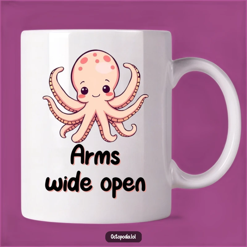 Funny Octopus Mug: Joyful Unfurling Arms Hilarious Celebration Funny Gift
