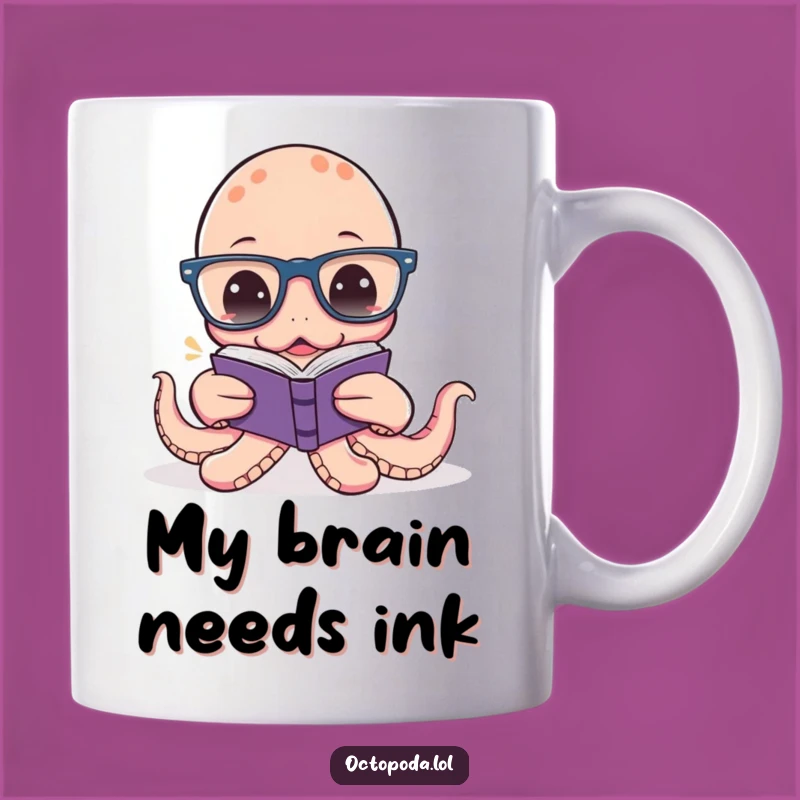 Funny Octopus Reading Glasses Mug: Hilarious Book Lover Gift for Nerdy Cephalopod Fans