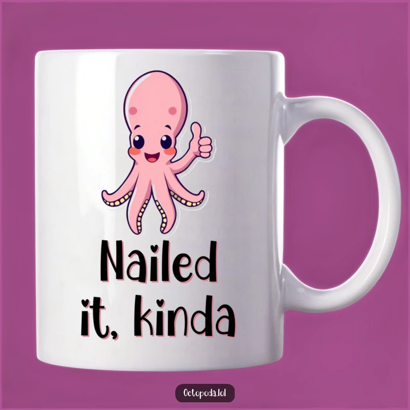 Funny Octopus Thumbs Up Mug: Cheerful Tentacle, Perfect Funny Gift for Encouragement