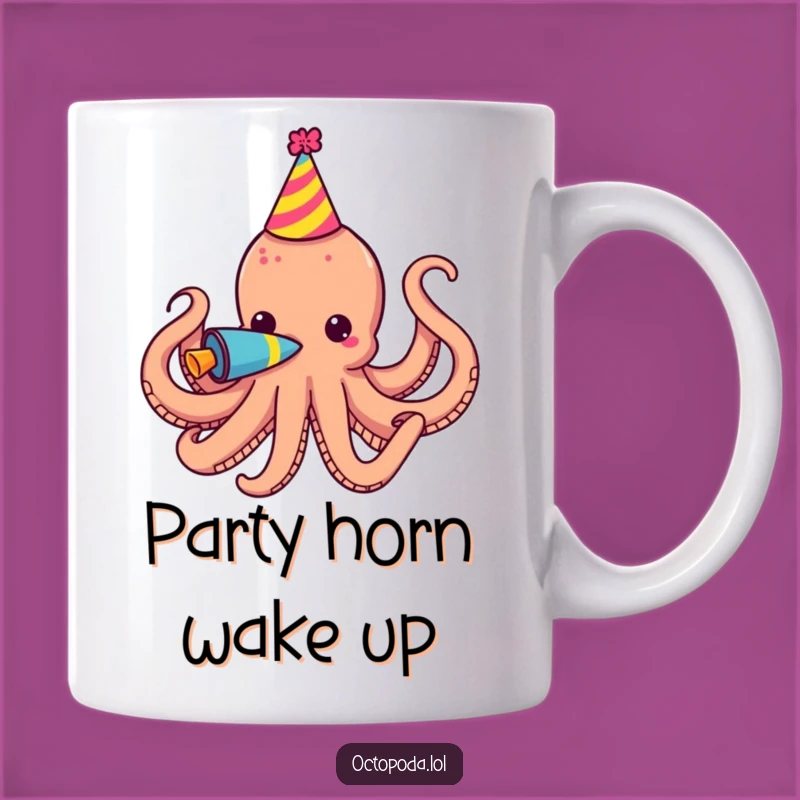 Funny Party Octopus Horn Mug - Hilarious Gift for Celebration Lovers