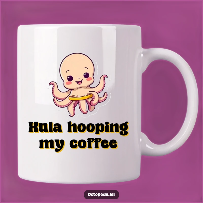 Funny Wiggling Octopus Hula Hoop Mug, Hilarious Gift for Fitness & Fun Lovers