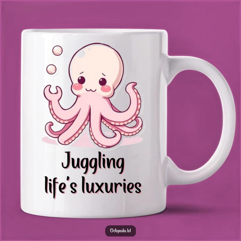Funny Kawaii Octopus Mug: Juggling Pearls of Joy, Adorable Gift