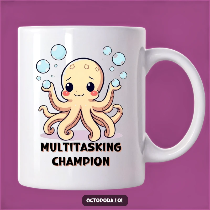 Funny Bubbly Octopus Mug - Juggling Bubbles Gift for Marine Life Lovers