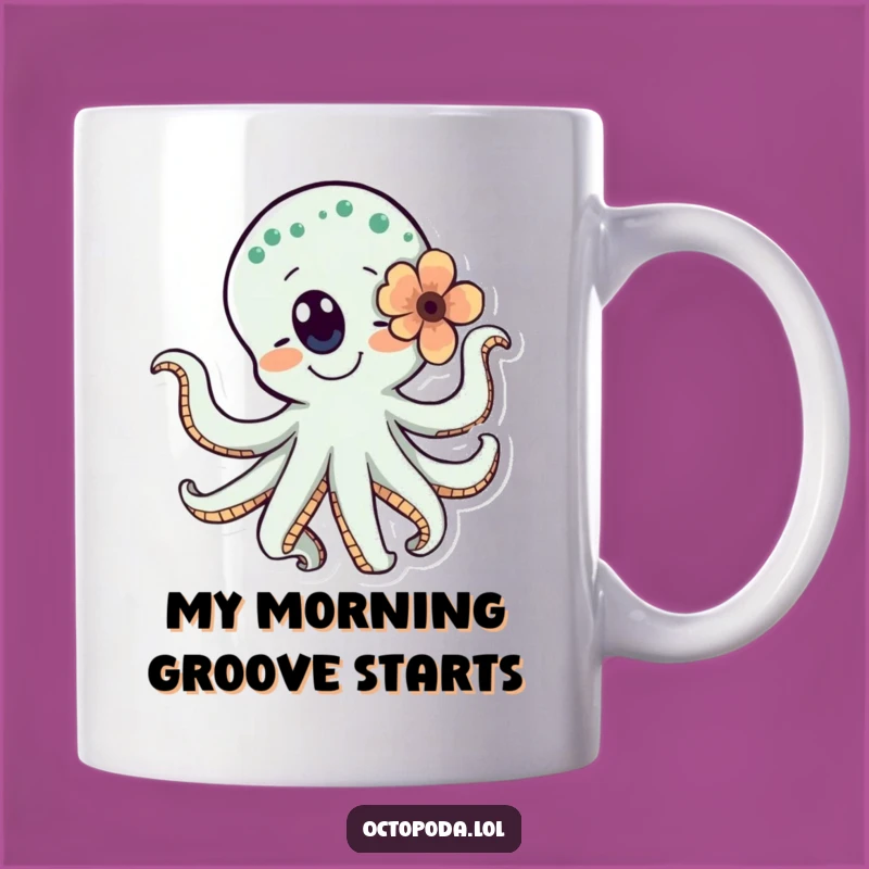 Funny Dancing Octopus Flower Mug A Joyful and Humorous Gift