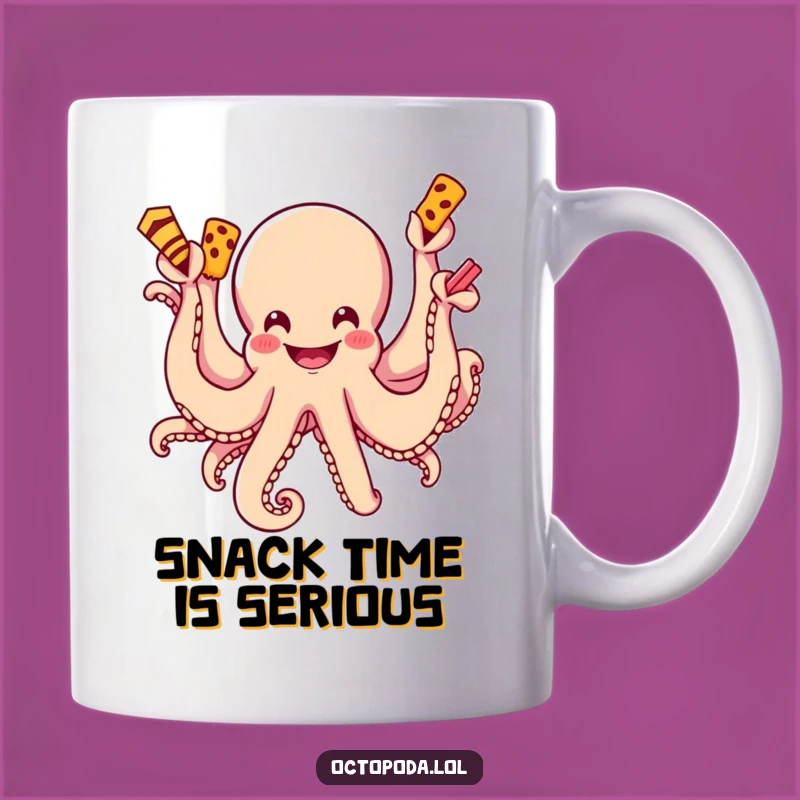 Funny Octopus Snack Attack Mug: Hilarious Gift for Foodie Cephalopod Lovers!