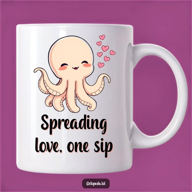 Funny Baby Octopus Ink Hearts Mug A Playful and Humorous Gift