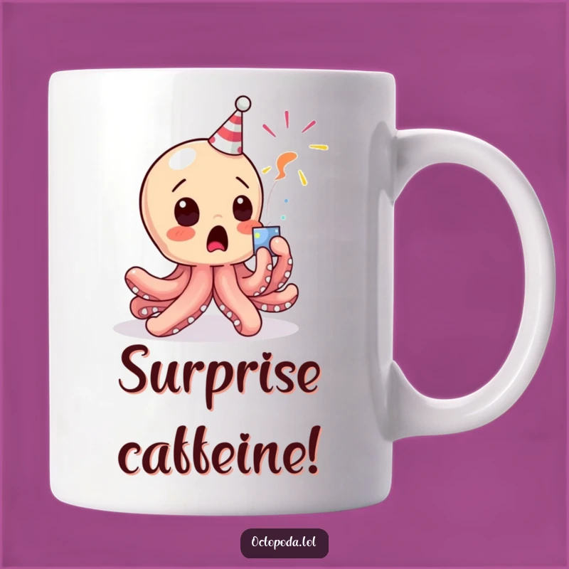 Funny Surprised Octopus Mug: Baby Character Startled, Hilarious and Cute Funny Gift