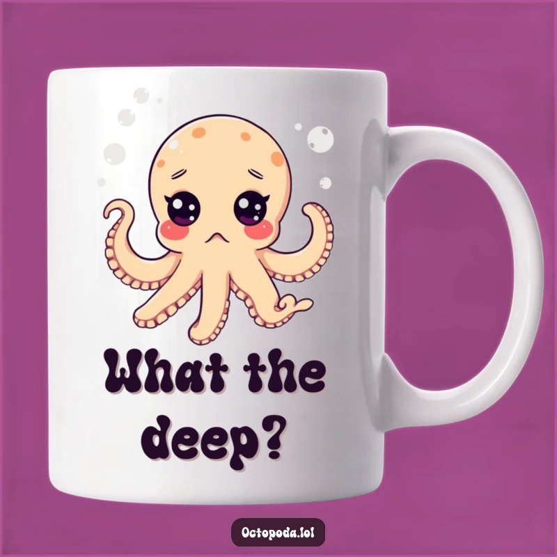 Funny Surprised Octopus Munch Mug: Shocking Sea Creature Gift for a Giggle