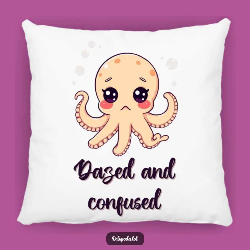 Comfy Funny Surprised Octopus Pillow: Bubbly Sea Accent for Cozy Fun