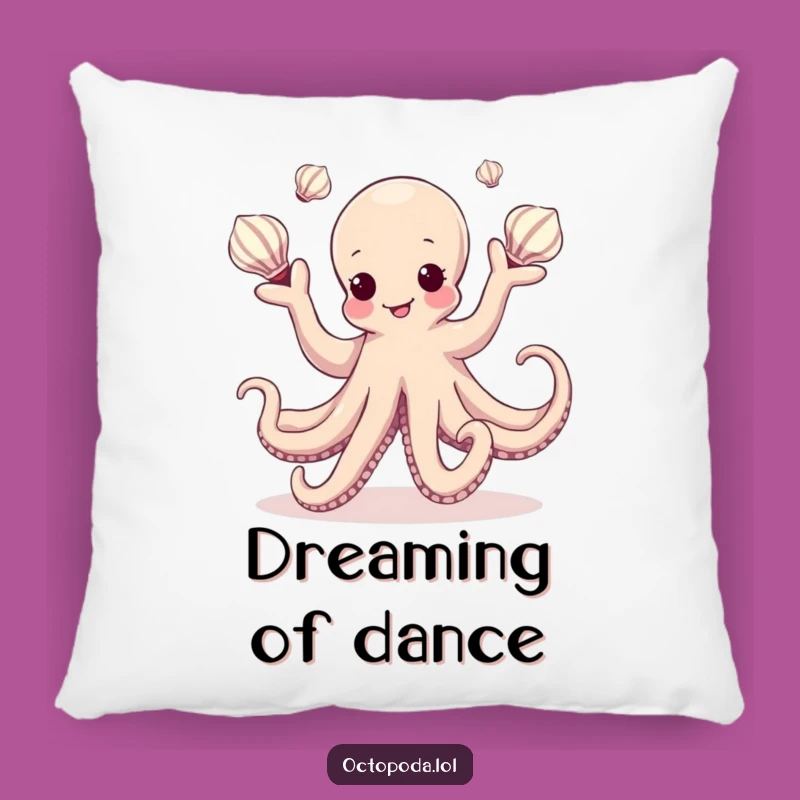 Cozy Funny Kawaii Octopus Juggling Seashells Pillow: Add Artistic Comfort