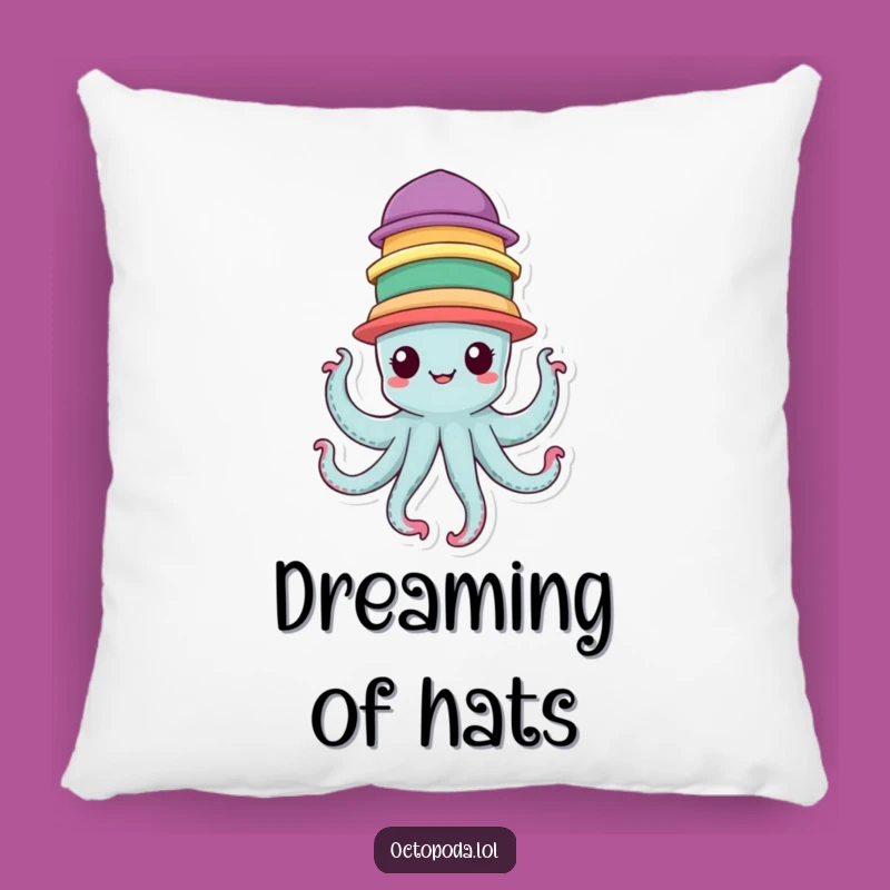 Funny Hat Pillow - Cheerful Octopus, Perfect Comfort Gift
