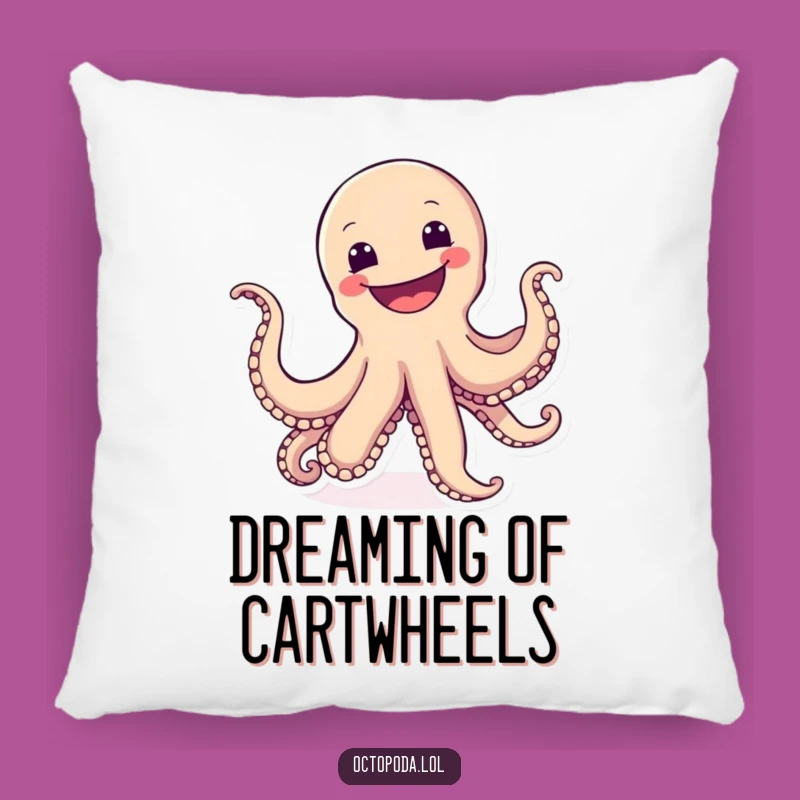 Funny Cartwheeling Octopus Pillow: Cozy Fun for Your Home, Great Gift
