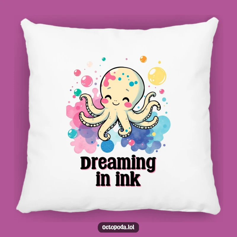 Funny Octopus Ink Splatter Pillow: Cozy Comfort with a Splash of Fun