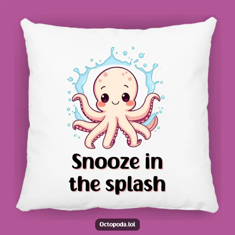 Funny Octopus Pillow: Comfy Exuberant Water Splash Huggable Funny Gift