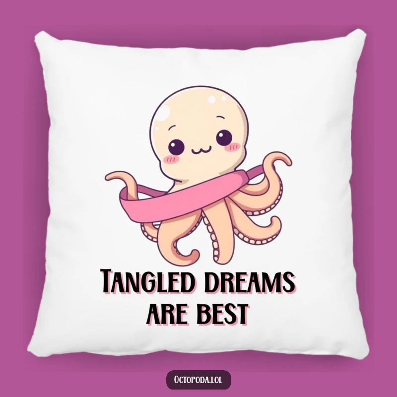 Funny Octopus Pillow: Soft Comfort, Hilarious Endless Ribbon Wrapping, Perfect Gift