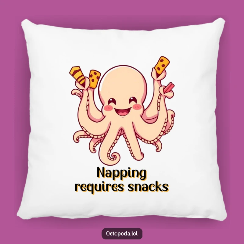 Funny Octopus Snack Attack Pillow: Cuddle Up with Deliciousness!